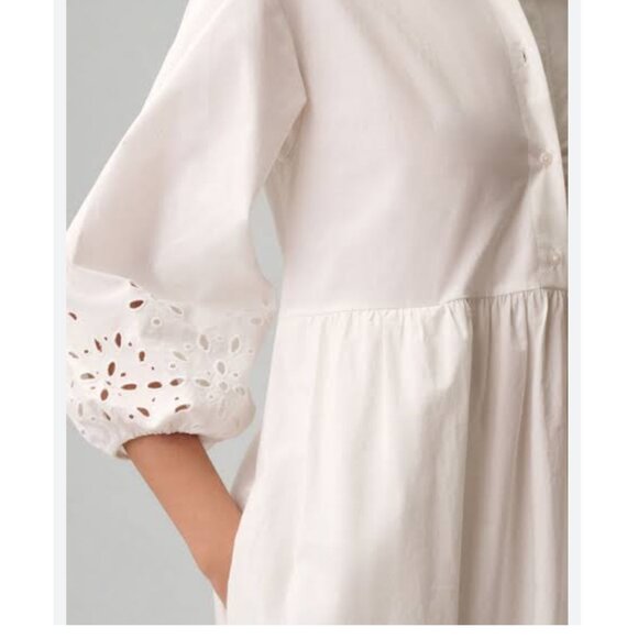 Maeve White Eyelet Midi Dress - Picture 3 of 6